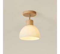 ZenithBeam Mini Luz De Techo Madera Y Vidrio, Luz Semiincorporada E27, Pasillo, Guardarropa