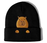 ZenithBurst Capybara Hat Beanie Haube Geschenk für Frauen Damen Süße Lustig Niedlich Capibara Sachen Deko Strickhut mit Stickerei Weihnachten Geschenk