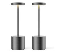 ZenithLight Paquete de 2 lámparas de mesa inalámbricas recargables, luz de mesa LED que funciona con pilas, 5000 mAh, funciona con pilas, lámpara de escritorio resistente a la intemperie para comedor,