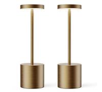ZenithLight Paquete de 2 lámparas de mesa inalámbricas recargables, luz LED pilas, 5000 mAh, resistente a la intemperie para comedor
