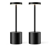 ZenithLight Paquete de 2 lámparas de mesa inalámbricas recargables, luz LED pilas, 5000 mAh, resistente a la intemperie para comedor