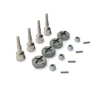 ZenithRide 1/18 Copa de Eje del Eje de la transmisión metálica del automóvil RC con Adaptador hexadecimal de 12 mm Compatible con A949 A959 A959-B A969 A979 K929 Modelos Piezas de actualización(Grey)