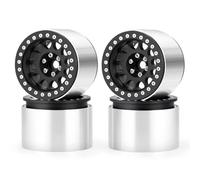 ZenithRide 45 mm 2.2 Pulgadas de Aluminio Beadlock Rims Cubos compatibles con 1 automóviles RC de 10 Escala como RBX10 AXI03005 Wraith 90048 RR10 y Modelos similares(Black 4Pcs)
