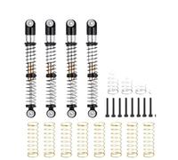 ZenithRide 4pcs amortiguadores de amortiguadores de Aluminio de Aluminio Compatible con Autos RC a Escala 1/24 como SCX24 Deadbolt C10(Black Silver)