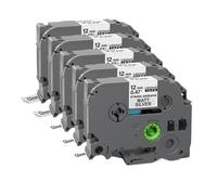 ZenithRide 5 10 Uds TzeS231 Compatible con Cintas de Etiquetas Adhesivas acrílicas de Tachuela de 12mm Tze S231 TzeS631 S131(5PK BK on MattSilver)