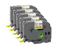 ZenithRide 5 10 Uds TzeS231 Compatible con Cintas de Etiquetas Adhesivas acrílicas de Tachuela de 12mm Tze S231 TzeS631 S131(5PK Black on Yellow)