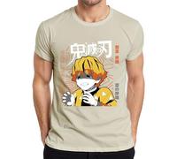 Zenitsu Demon Slayer Anime Manga llorando Rayo Regalo Japón Y2K Streetwear Hombre Camiseta, naturaleza, 3XL