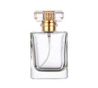 Zénitude Glassworks Botella de perfume de vidrio vacía de 100 ml, recargable, rectangular, color dorado