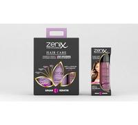 ZENIX Zenix Set de cuidado del cabello con 3 productos de queratina y argán para cabello dañado, tratado térmicamente o químicamente, champú 500 ml + acondicionador de 500 ml + suero de 130 ml, sin