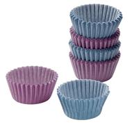 Zenker 100 Cápsular para Bombones o Cupcakes, moldes para repostería, cápsulas para Magdalenas, Papel, Surtidos en Rosa, Celeste y Crema, 3,5x2