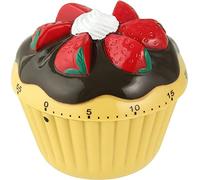 Zenker 41937 - Temporizador 60 min. ABS con forma de cupcake 7x7cm., en color crema, marrón, rojo, verde y blanco