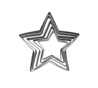 Zenker 44813 - Juego de 5 cortadores de Galletas con Forma de Estrella, Acero Inoxidable, Color Plateado, 6-12 x 2,5 cm