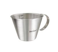Zenker 44992 Vaso dosificador 500 ml, vidrio medidor para líquidos, vidrio graduado, acero inoxidable, plata, 16 x 12 x 9 cm