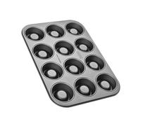 Zenker 7423 - Molde para baba con rhum, molde de mini sabarin, molde para tartas, acero, negro, 38,5 x 26,5 x 3 cm