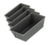 Zenker 7684.0 Pâtisserie - Mini molde rectangular, 16 x 8,5 x 5 cm, Negro (Paquete de 4)