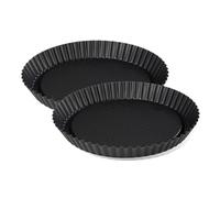 Zenker 9914450 - Juego de 2 platos para tartas derramadas (30 cm, 30 x 30 x 3 cm), color negro