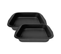 Zenker 9915050 - Molde cuadrado para tartas (2 unidades, 2 moldes cuadrados, acero, 27 x 26 x 5 cm), color negro