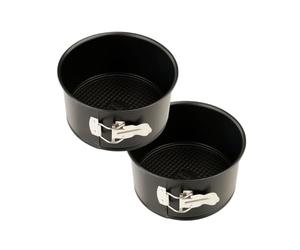 Zenker 9915650 - Molde para panettone, molde redondo, molde para tarta panettone, molde con bisagras, molde a, molde redondo, 18 cm redondo, 2 moldes redondos, acero inoxidable, negro, 18 x 18 x 10 cm