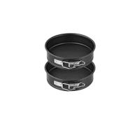 Zenker 9916050 - Juego de 2 moldes para pasteles, mini moldes, redondos, molde para pastel, acero, negro, 16 x 16 x 4 cm