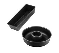 Zenker 9925250 - Molde para tartas (2 unidades, molde de corona, molde para hornear, molde rectangular, molde para pan, acero, 28 x 8 cm y 30,5 x 11,5 x 7,5 cm