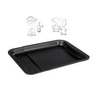 Zenker 9936150 - Bandeja para hornear extensible y 7 cortadores de galletas navideñas, bandeja para hornear ajustable y cortador de galletas de acero inoxidable (35-52 x 32 x 3 cm)