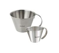 Zenker 9943250 - Juego de vasos graduados, vidrio graduado para líquidos, vasos medidores, vidrio graduado para pastelería, acero inoxidable, plata, 250 ml, 1000 ml