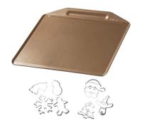 Zenker 9943950 - Bandeja rectangular para hornear (35,9 x 32,8 x 2 cm, con cortador de galletas, bandeja para hornear de Navidad, bandeja para hornear y cortadores de galletas, acero