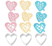Zenker Cortador Galletas de Corazón con 3 Plantillas Decorar 8x7x2,3cm.