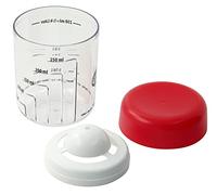 Zenker Dr.Oetker 1804 Tazas y tazones de medición Huevos Separados de café, de plástico, Transparente/Rojo