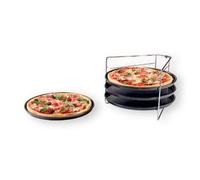 Zenker - Juego de moldes para pizza - 4 bandejas y 1 rejilla portaplatos - antiadherente