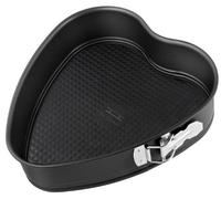 Zenker Molde con forma de corazón de 24 x 28 cm, de la serie Pure, con base plana, para San Valentín o aniversario de boda, color negro, 1 unidad