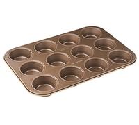 Zenker Molde para 12 muffinform 7358, diámetro de 7 cm, Mojave Dorado, Molde de Chapa de Acero, con Revestimiento Antiadherente Reforzado con cerámica (Color: Caoba/Oro), cantidad: 1 Pieza