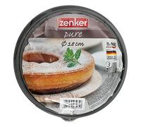 Zenker Molde para tartas con base plana y tubular de 18 cm de diámetro de la serie Pure con 2 estantes, juego de moldes para tartas con revestimiento antiadherente, fácil de desmoldar para tartas (color negro), cantidad: 1 unidad