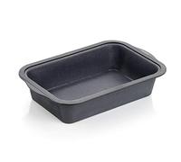 ZENKER Molde Repostería Rectangular Brownie Excellence en silicona reforzada con fibra de vidrio y borde de nailon, negro y gris, 28x18x6cm, 1ud.
