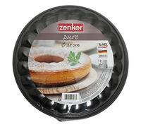 Zenker Pure Molde Desmontable Doble Fondo para Tarta bizcocho de Acero Revestimiento Ilag Color Negro Antiadherente 230ºC fácil desmoldar 28x6,5cm. Fabricado en Alemania, 1ud, Aluminio, 28