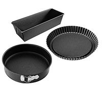 Zenker Set 3 Moldes Hornear, acero con revestimiento antiadherente especial ILAG, color negro, 3 ud-s