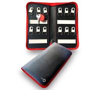 ZENKI - Organizador de Llaves portátil - Estuche Porta Llaves con Cremallera Impermeable - Uso doméstico y Profesional -Estuche Llavero (12 llaveros) (Rojo)