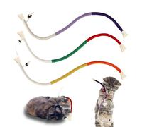 ZENKIU 3 Piezas Juguetes Masticar Cuerda Gatos, Cat Toys Material de Algodón, Juguete Interactivo para Gato, para Bueno Limpiar los Dientes y Liberar El Estrés (Rojo+Morado+Naranja)