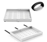 ZENKORA, Cajones Extraibles Cocina - Expandibles sin Taladro - Organizador Armarios Bajos - Cajón Telescópico Cocina para Hogares Moderno_ Set de dos cajones extraibles + prensa de ajo de regalo.