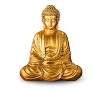 Zen'Light - Estatua de Buda de meditación de Oro, diseño Zen y Feng Shui Que aporta un Ambiente calmante y Relajante a tu Interior, Estatua de la Suerte de Color Dorado, 20 cm de Altura