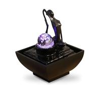 Zen'Light Yoga1- Fuente de polirresina (12 x 12 x 17 cm), negra