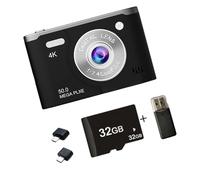 Zenlir 4K Digital Camera 6400W Pixeled 2.5in Screen Fill Light Enhances Low Light Performances For Travel Photography Portable Digital Camera