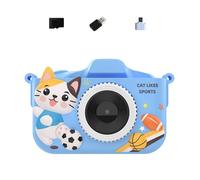Zenlir Educational Camera For Kids Built In 32G Storage Double Lens Auto Focusing MP3 Player Interactive Learning Games Blue Children Camera