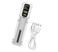 Zenlir Función inteligente de carga de batería de una sola bahía, indicación LED, función de parada automática para celdas recargables de 3,7 V y 4,2 V, 21700 26650, diseño expandible, carga de