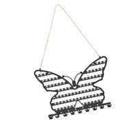 Zenlir Soporte de pared de metal resistente con diseño de mariposa para organizar collares y aretes