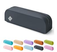 ZENO Estuche Escolar de Silicona - Estuche Negro para Bolígrafos y Lápices - Portatodo de Un Compartimento, Estuche Adolescente Hombre/Mujer, Neceser Pequeño - Negro - Black Sand