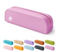 ZENO Estuche Rosa de Silicona - Portatodo Escolar para Chicas y Adolescentes, Estuche Pequeño de Un Compartimento, Neceser Minimalista para Lápices, Cosméticos o Accesorios - Arrecife Rosa - Pink Reef