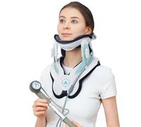 Estirador de cuello - Dispositivo de tracción cervical con bomba de aire manual, alivio del dolor de cuello, dispositivo de tracción de cuello fácil y eficaz para uso doméstico