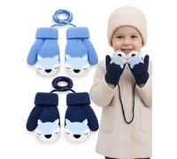 ZenoScope 2 Pares Manoplas Bebe Invierno, Tejidas Suaves Poliéster, Cálidas y Ajustables para Niños 1-3 Años, Diseño Felpa