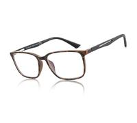 ZENOTTIC Gafas de Lectura para Hombre - Filtro de Luz Azul Presbicia Montura Quadrada - Bisagras de Resorte Anti-Reflejantes para Computadora Tortuga 2 x